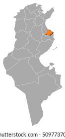 Map - Tunisia, Monastir