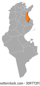 Map - Tunisia, Sousse
