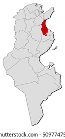 Map - Tunisia, Sousse