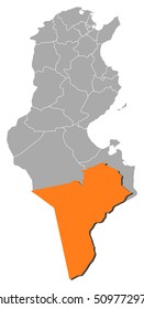 Map - Tunisia, Tataouine