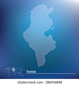 Map of Tunisia - vector illustration