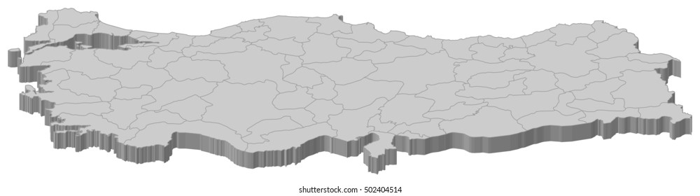 Map - Turkey - 3D-Illustration