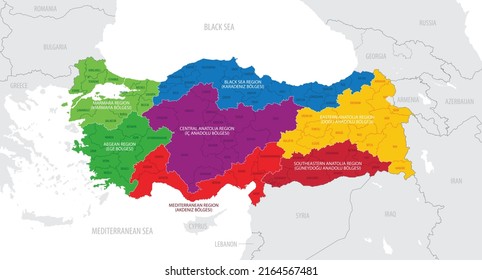 Map Turkey Administrative Divisions Country 260nw 2164567481 