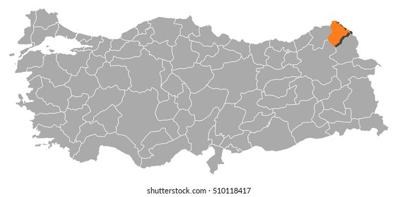 Map - Turkey, Ardahan