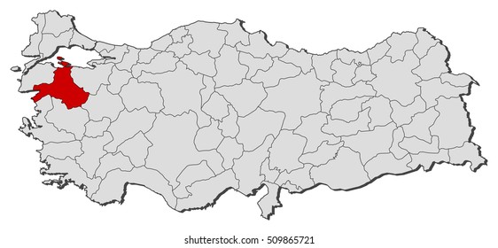 Map - Turkey, Balikesir