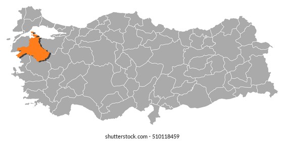 Map - Turkey, Balikesir
