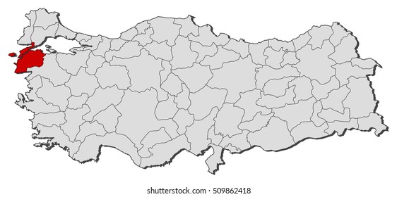 Map - Turkey, Canakkale