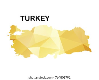 Map Turkey country polygon. Icon symbol isolated on white background. Vector illustration.