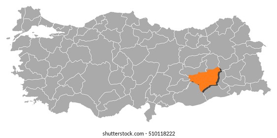 Map - Turkey, Diyarbakir