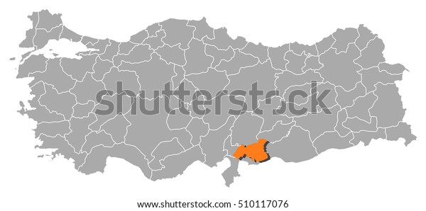 Map Turkey Gaziantep Stock Vector (Royalty Free) 510117076 | Shutterstock