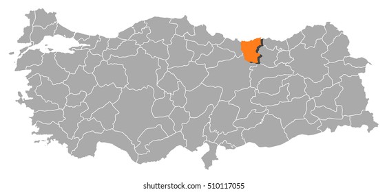 Map - Turkey, Giresun