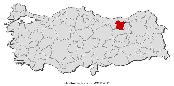 Map - Turkey, Guemueshane