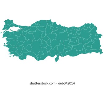 map of turkey isolated on white background