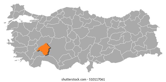 Map - Turkey, Isparta