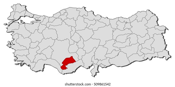 Map - Turkey, Karaman