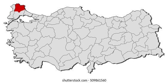 Map - Turkey, Kirklareli
