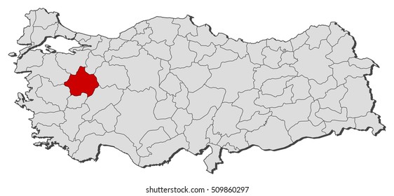Map - Turkey, Kuetahya