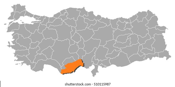 Map - Turkey, Mersin