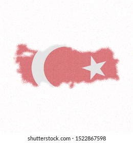 Map of Turkey. Mosaic style map with flag of Turkey. Decent vector illustration.