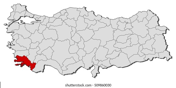 198 Mugla map Images, Stock Photos & Vectors | Shutterstock