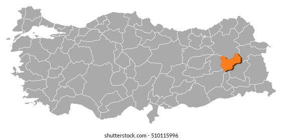 Map - Turkey, Mus