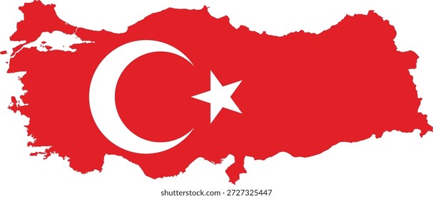 Mapa de Turquía con bandera nacional