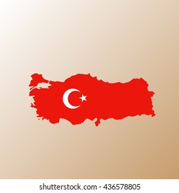 Map of Turkey and national flag.vector 