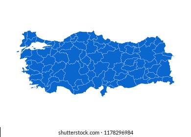 map of turkey original with color blue