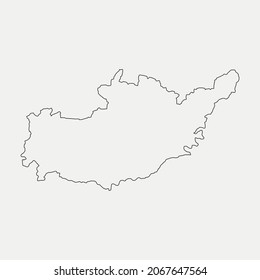 Mapa de Adıyaman - Ilustración del vector de silueta de contorno de Turquía
