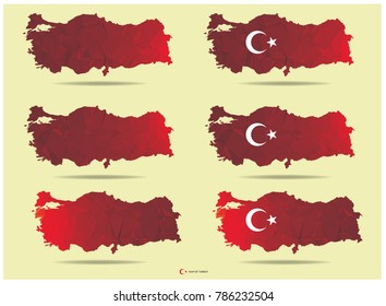 Map Of Turkey in polygonal geometric.