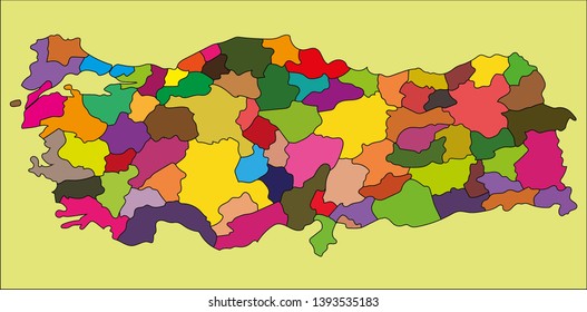 Map of Turkey quality blank line vector illustration