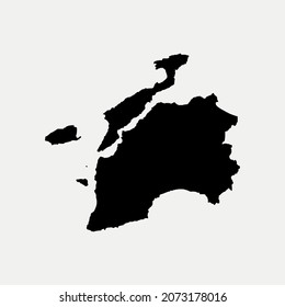 Map of Çanakkale - Turkey region outline silhouette vector illustration
