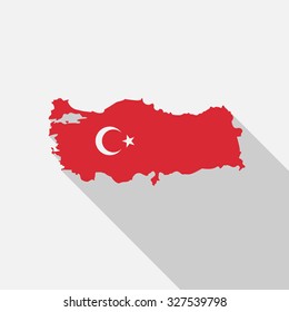 Map of Turkey with shadow
