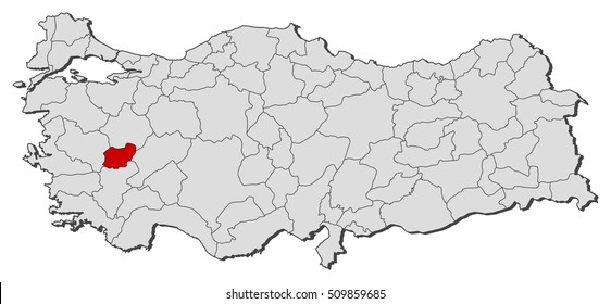 Map - Turkey, Usak