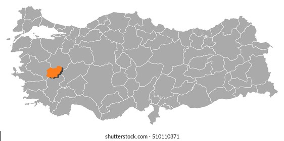 Map - Turkey, Usak