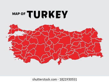 Mapa de Turquía en vectores, colores oficiales