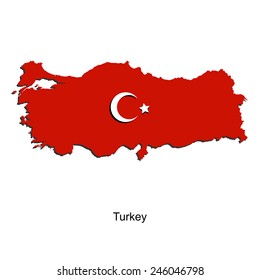 Map of Turkey for your design, concept Illustration.