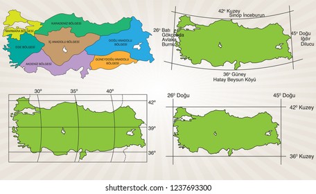 Map of Turkey's position in math and regions.