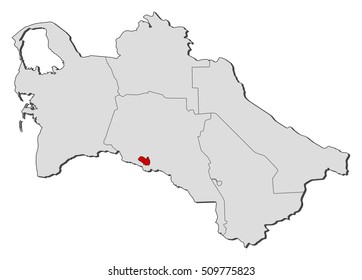 Map - Turkmenistan, Ashgabat