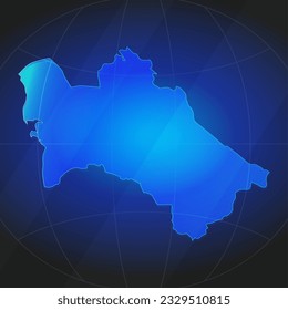 Map of Turkmenistan in blue color. Template for website, annual report, news, infographics. Vector Illustration 