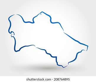 map of turkmenistan. map concept