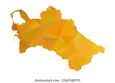 Map of Turkmenistan - Gold Polygonal Design For Your. Vector illustration eps 10.