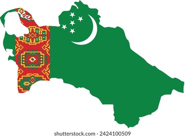Map of Turkmenistan logo vector