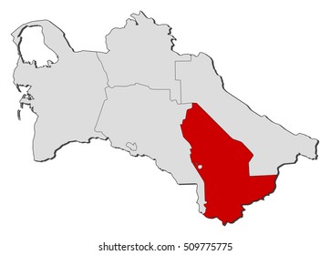 Map - Turkmenistan, Mary