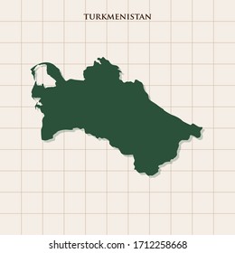 Mapa de la plantilla de diseño de vectores de Turkmenistán