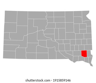 Map of Turner in South Dakota on white