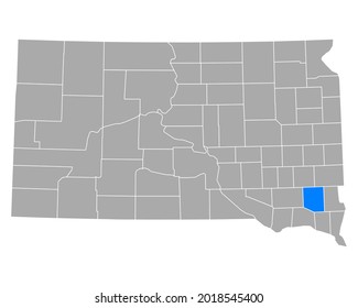 Map of Turner in South Dakota on white