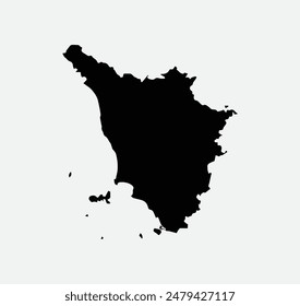 Map of Tuscany - Italy outline silhouette graphic element Illustration template design
