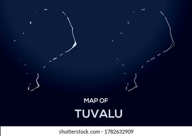 Karte von Tuvalu Vektor Silhouette einzeln.Abstraktes Design, Hohe detaillierte Silhouette-Illustration. Vollständige Editable Tuvalu Karte Vektordatei.