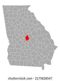Map of Twiggs in Georgia on white